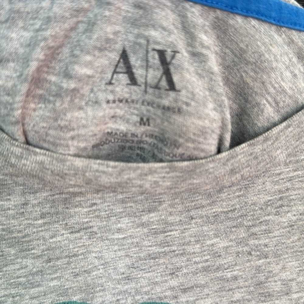 Armani Exchange Grey Men’s Tshirt With Bird Wing Graphics Size M - Picture 2 of 3